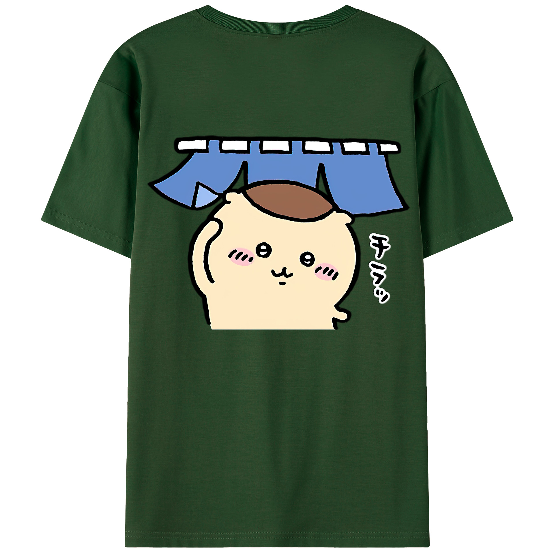 （画像用） ちいかわ くりまんじゅう Chii-kawa kuri manjū 綿100％半袖Tシャツ（背面プリント）